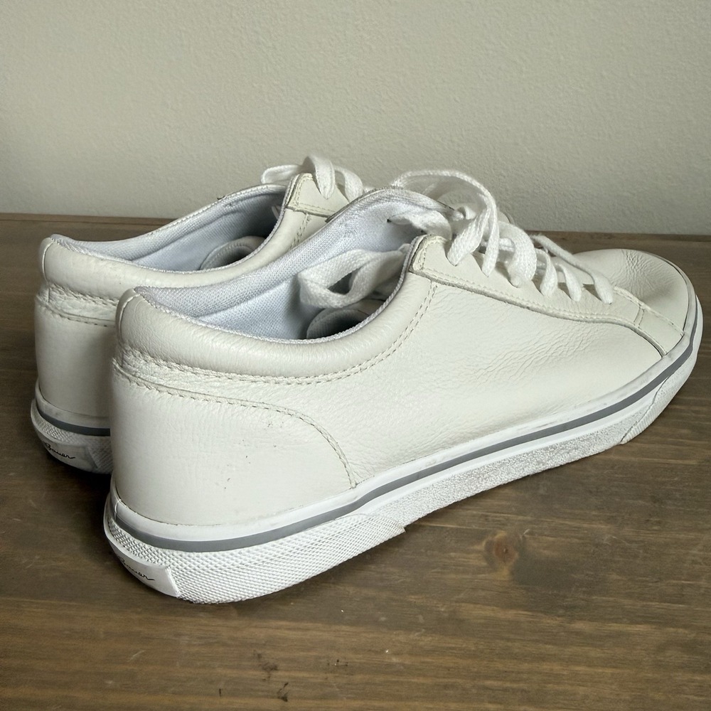 Eddie Bauer Womens 9 White Leather Low Top Lace Up Chatham Comfort Sneakers - Picture 5 of 9